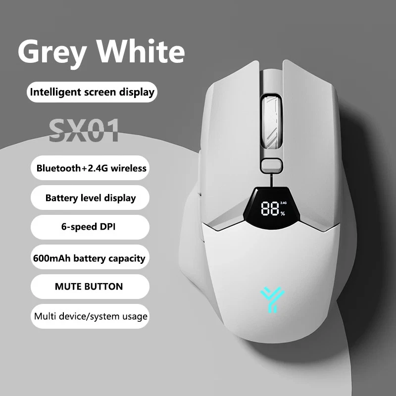Bluetooth Wireless Mouse Smart Screen Battery Level Display Silent Office Mouse - Image 1 of 4
