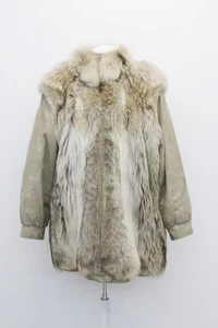 MINT COYOTE &SUEDE FUR JACKET COAT WOMEN WOMAN SIZE 6-8 SMALL-MEDIUM - Picture 1 of 8