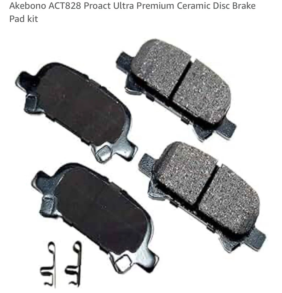 Juego de pastillas de freno traseras de cerámica Akebono ProACT para Toyota Avalon Camry Solara Foto 1 de 1