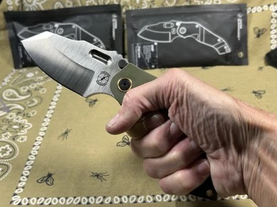 🔥 New Sniper Bladeworks DMF Knife Titanium Frame, S35VN Blade, G10 With Brass - Image 1 of 4