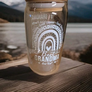 Glas Becher mit Deckel & Strohhalm Kaffee Wasser Tasse 16oz You're Awesome Geschenk (B266) - Bild 1 von 6