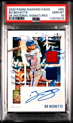 Bo Bichette 2020 Panini Diamond Kings Rookie Dual Jersey Patch Auto PSA GEM 10 - Image 1 of 3