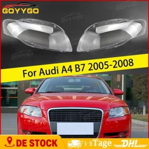 2x L+R Scheinwerferglas Streuscheiben Abdeckung Linsen Für Audi A4 B7 2005-2008 - Bild 1 von 18