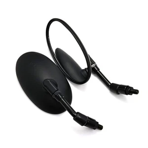 Universal 10mm Oval Rear View Side Mirrors Motorcycle Dirt bike Cruiser Touring - Imagen 1 de 5