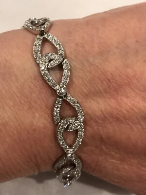 Vintage Tiffany & Co Platinum Diamond Link Bracelet - Image 1 of 4