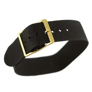 17mm Sport Strap Wrap Thin Nylon Black Replacement Mens Watch Band 370 - Picture 1 of 6