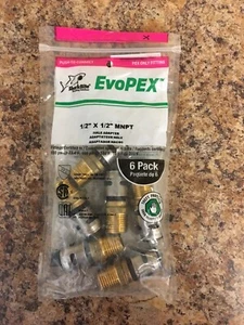 SharkBite K120A6 EvoPEX 1/2 in. x 1/2 in. MNPT Brass Male Adapter 6 Pk - Picture 1 of 2