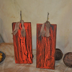 Arte popular HP madera recuperada calabazas primitivas decoración de otoño o en cualquier momento - Imagen 1 de 2