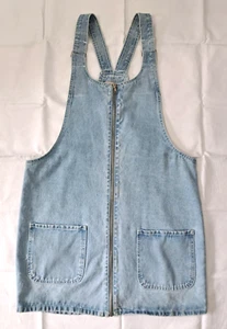 Denim Co. Overall Dress Zip Up Jumper Women's 10 Pockets Painter Artist Gardener - Picture 1 of 5
