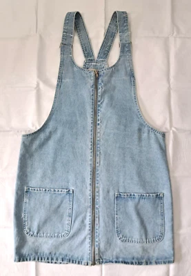 Denim Co. Overall Dress Zip Up Jumper Women's 10 Pockets Painter Artist Gardener - Image 1 of 4