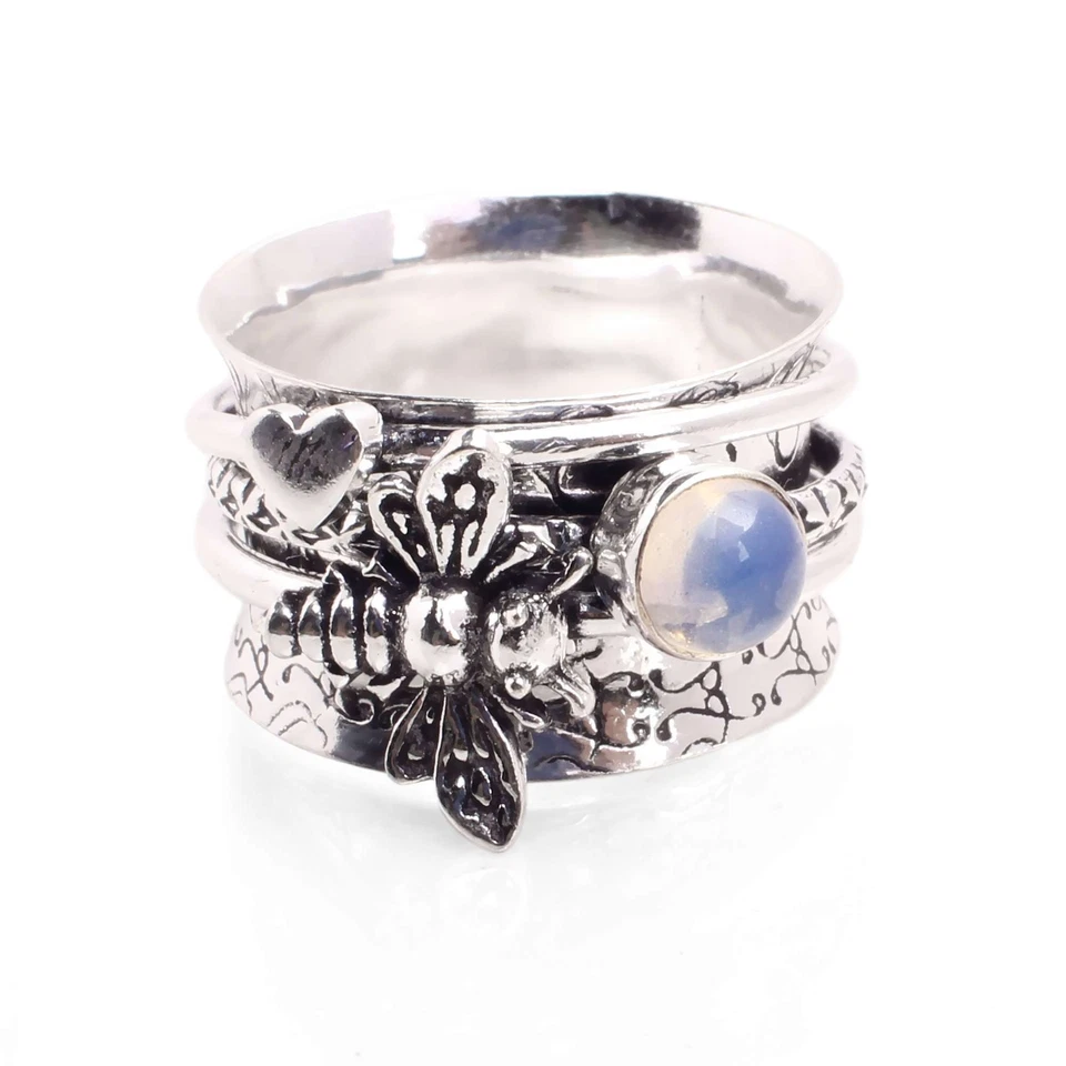 Versilbert Spange Ring Handmade Schmuck Geschenk für Damen Größe US 6.5 R-813 - Bild 1 von 3