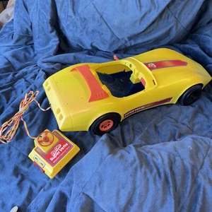Vintage 1979 Yellow Barbie Super ‘Vette 1291 Battery Car with Remote needs Work - Picture 1 of 16