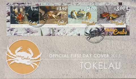 Crabs Stamps Tokelau 2015 FDC Marine Animals Crustaceans 4v M/S Cover