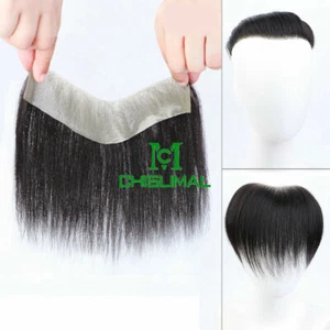 Copertura per capelli uomo capelli umani dritti frontale mono naturale per capelli perdita capelli - Foto 1 di 6