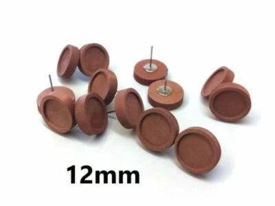 10 peças. Brinco de aço inoxidável postes parafusos parafusos configurações cabochões tachas – almofada de 12 mm - Imagem 1 de 3