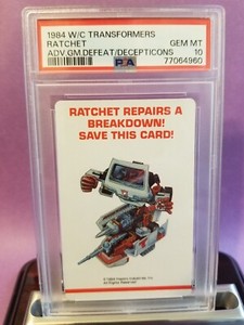 LOW CIRCULATION 1984 RATCHET G1 1st Card POP 1 PSA Gem Mint 10 Transformers XMAS