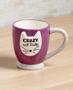 CRAZY CAT KAFFEE-/HEISSGETRÄNKEBECHER "CRAZY CAT LADY" FUN KATZENLIEBHABER KAFFEETASSE - Bild 1 von 1