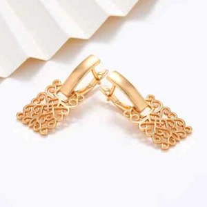 18K Gold-plated Geometric Square Hollowed-out Earrings - Picture 1 of 4