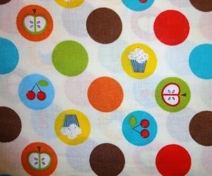 Kiss the Cook David Textiles Brown Polka Dot Cotton Quilt Fabric BTY by the yard - Picture 1 of 8