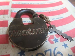 Vintage Authentic Winchester BRASS Padlock with Key - Picture 1 of 13