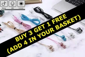 SUPER BASS IN-EAR EARPHONES HANDSFREE HEADPHONE FOR IPHONE IPAD IPOD SAMSUNG+MIC - Picture 1 of 7