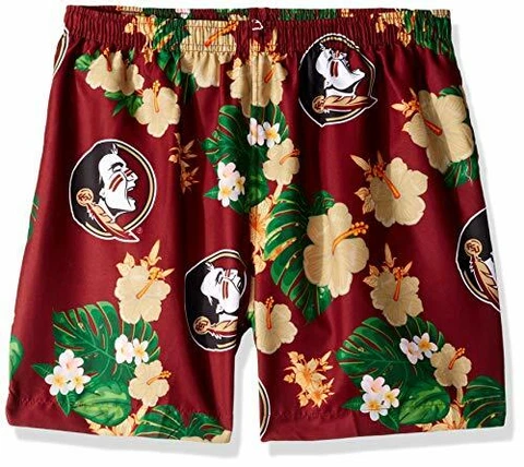 FOCO Men's Florida State Seminoles Floral Hawaiian Swim Suit Trunks Cover