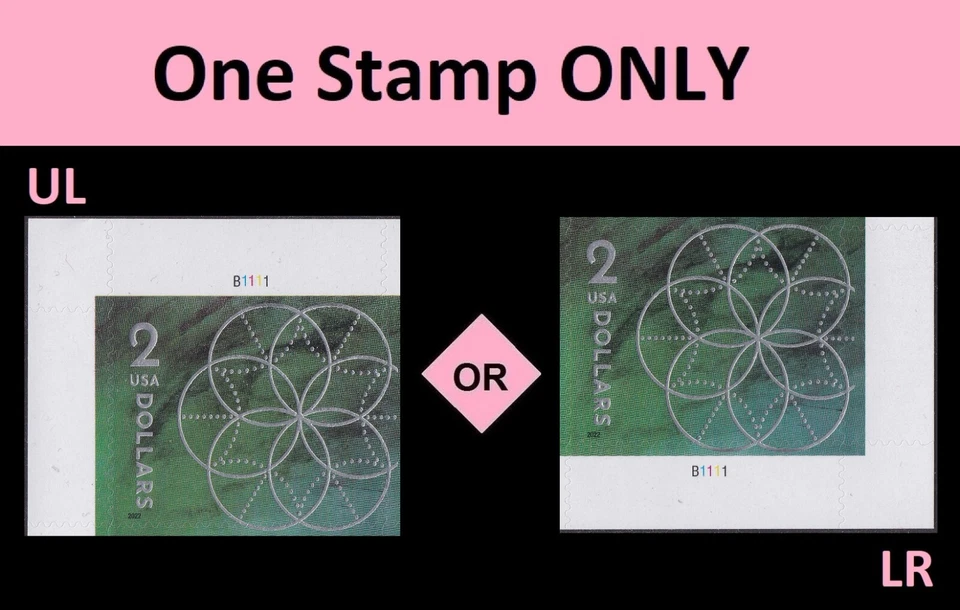 US 5700 Floral Geometry Green $2 plate single MNH 2022 - Image 1 of 1