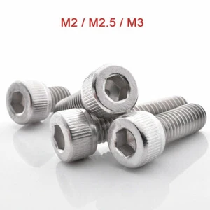 304 Vite testa esagonale presa acciaio inox M2/M2.5/M3 vite testa tappo dimensioni - Foto 1 di 5