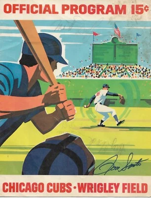 RON SANTO Autographed 1971 Wrigley Field Program (May 18-20 v. Giants) — JSA - Image 1 of 4