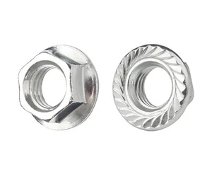 Steel Plated Zinc Steel Hex Serrated Flange Nuts Hex Lock Nuts M3-M14 - Picture 1 of 12