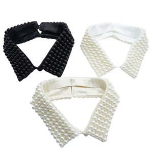 Women High-Grade Beads Fake Collar Neck Detachable Lapel Tops Choker - Picture 1 of 7