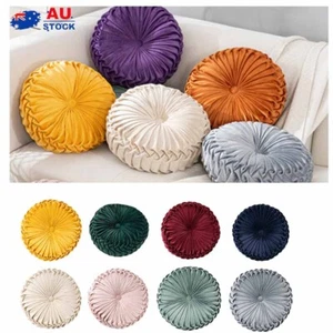 Round Velvet Pumpkin soft Seat Cushion Throw Pillow Meditation Cover Pad Decor - Picture 1 of 17