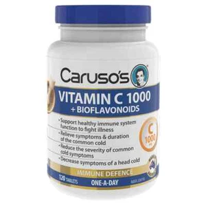 Carusos Vitamin C 1000 + Bioflavonoids 120 Tablets Immune System Health Carusos - Picture 1 of 1