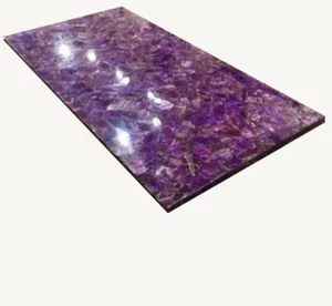 24''x12'' marble table top center coffee inlay amethyst antique home decor 1 - Picture 1 of 4