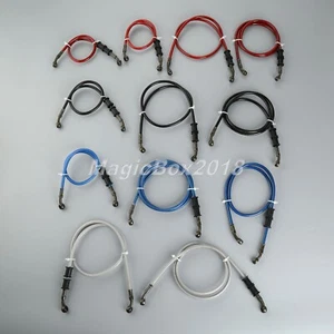 Motorbike Motorcycle Stainless Braided Brake Clutch Oil Hoses Line Pipe 90cm Red - Picture 1 of 4