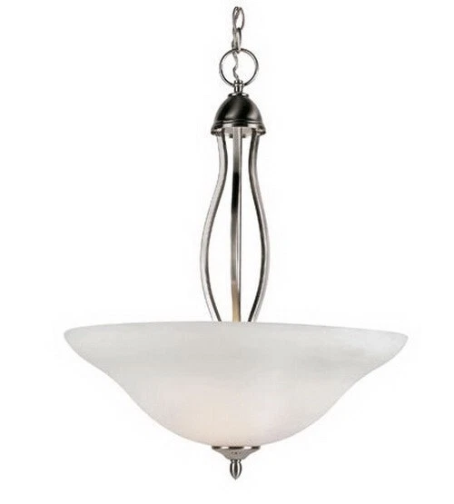 Transitional Brushed Nickel Frosted Glass 3 Light Pendant Glasswood collection - Image 1 of 1