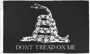 Don't Tread On Me Gadsden Black 3x5ft 200D Dura Flag Political Nylon Flag - Picture 1 of 3