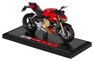 Modellino Moto Scala 1:18 DUCATI Super Naked V4 S Rossa Modellismo Die Cast - Foto 1 di 4