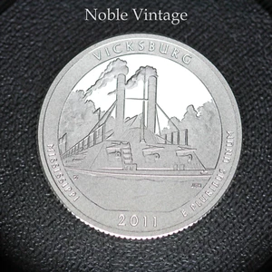 2011 S Silver Proof Vicksburg ATB Quarter - 90% Silver -Light Toning - Lot A - Picture 1 of 2