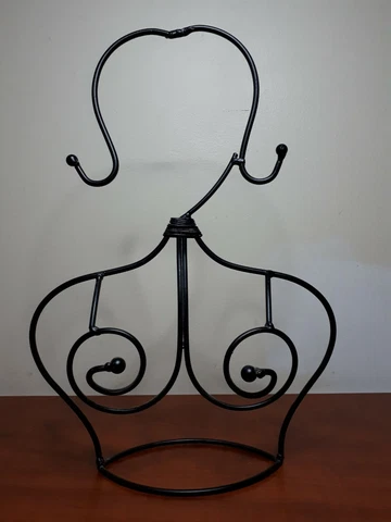 Wire Woman Silhouette Art Deco Table Piece Metal Hooks Cover