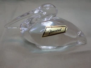 BACCARAT France Beautiful Crystal Pelican Figurine 4.75” wide Stamped On Bottom - Picture 1 of 4