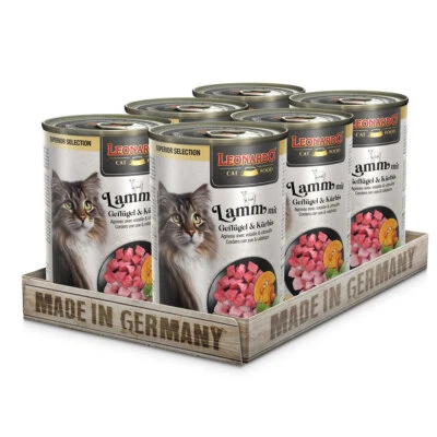 Leonardo SUPERIOR Lamm mit Geflügel & Kürbis Katzenfutter Nassfutter | 6 x 400 g