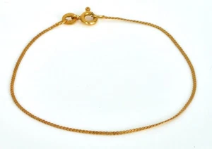 VINTAGE BEAUTIFUL 14K YELLOW GOLD BRACELET CHAIN SIGNED ITALY 7" LONG .95 GRAMS - Picture 1 of 2