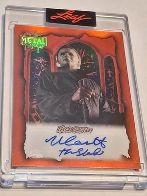 2025 LEAF METAL HALLOWEEN NICK CASTLE AUTO SP RED 8/13 MICHAEL MYERS SIGNED  - Image 1 of 2