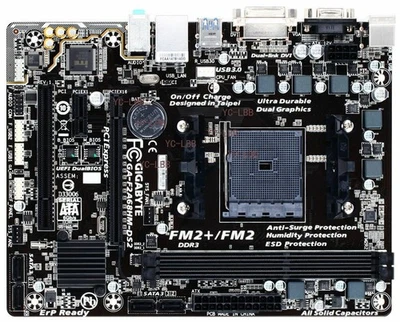FOR GIGABYTE GA-F2A68HM-DS2 64G AMD DDR3 FM2+ M-ATX Motherbroad Test ok - Image 1 of 3
