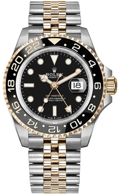Reloj para hombre Rolex GMT-Master II 126713GRNR esfera negra oro/acero Bruce Wayne Foto 1 de 4