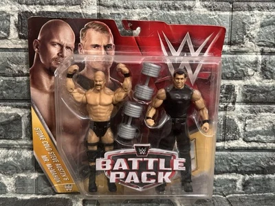 WWE BATTLE PACK: Figuras Stone Cold Steve Austin & Mr. McMahon selladas dañadas Foto 1 de 4