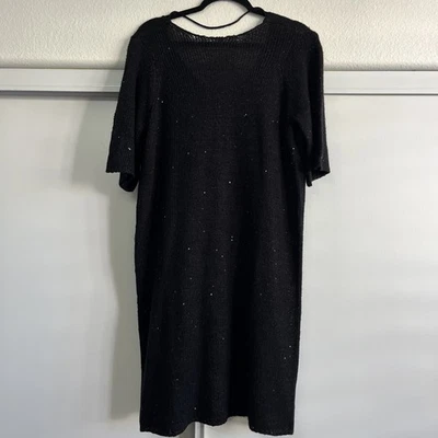 Vero Moda Black Knitted Sweater Dress With Sequin Size Medium NWT - Image 1 of 4