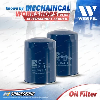 2 x Wesfil Oil Filters for Ford Maverick 4.2L TD42 6Cyl 12V Diesel 08/89-09/93 - image 1 of 2