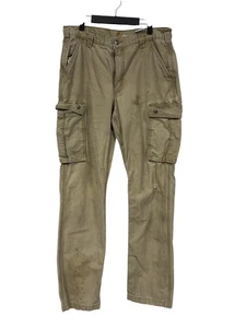 Vintage Carhartt Thrashed Brown Cargo Carpenter Pants Size 33x34 - Bild 1 von 2